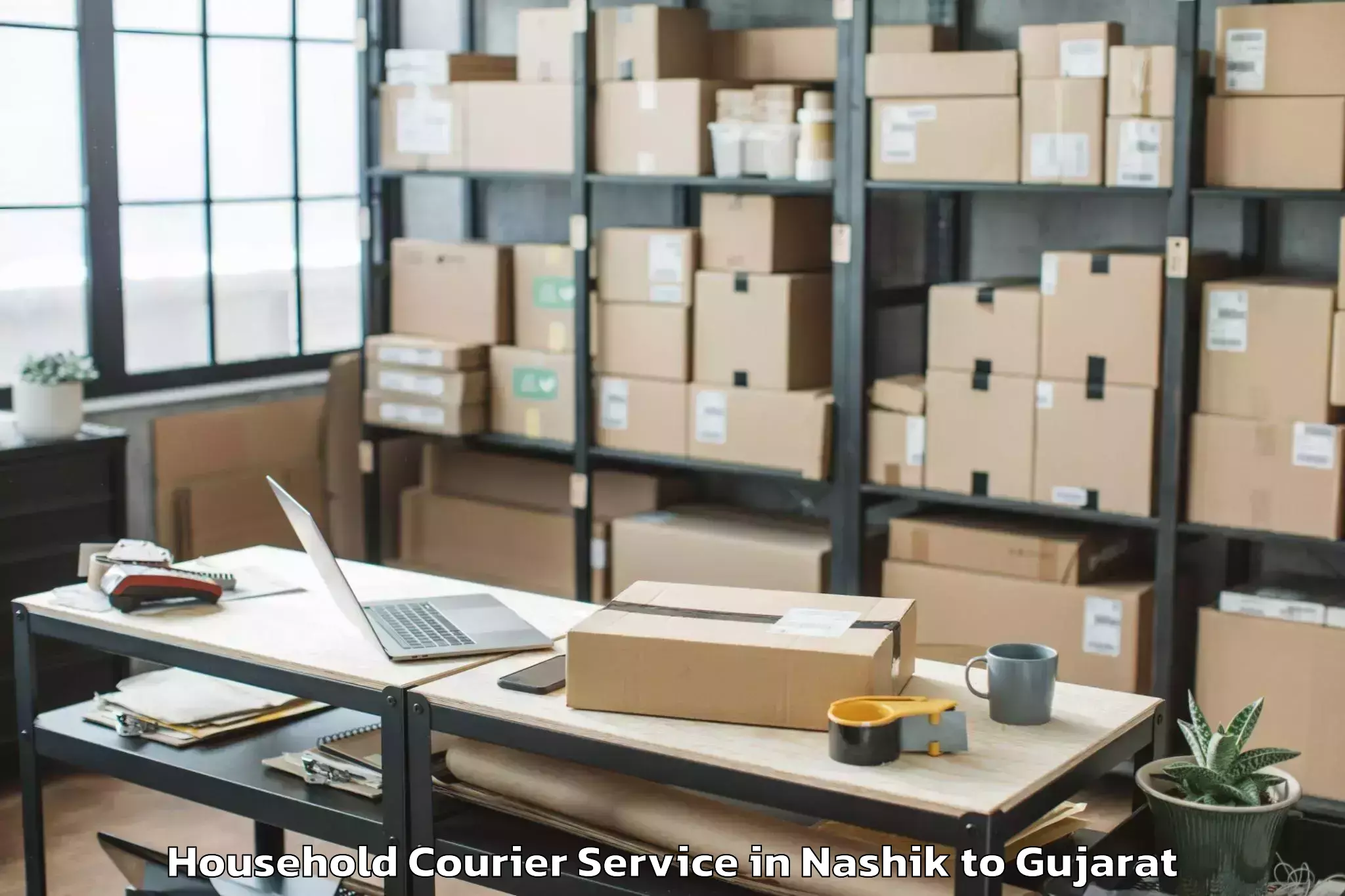 Trusted Nashik to Swarnim Gujarat Sports Univers Household Courier